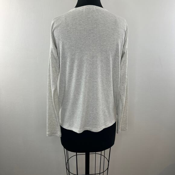 Rag & Bone Gray Knit Sweater Rayon Rib V-Neck Long Sleeve Pullover S Small - Picture 5 of 8
